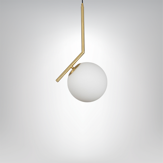 LichtKugel Eleganz Pendelleuchte – Art-Deco-Stil aus Messing und Glas, E27 LED, Durchmesser 20 cm/35 cm