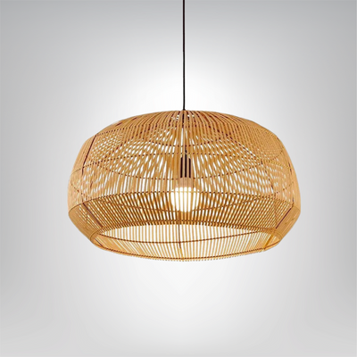 NaturLicht Hängeleuchte | Natürlicher Bambus & Holz | Zeitgenössischer Stil | LED Glühbirne Kompatibel