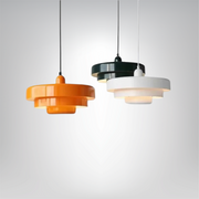 LichtKunst Hängeleuchte, Moderne Pendelleuchte aus Kohlenstoffstahl/Aluminium, Ø35cm, E27 Lichtquelle
