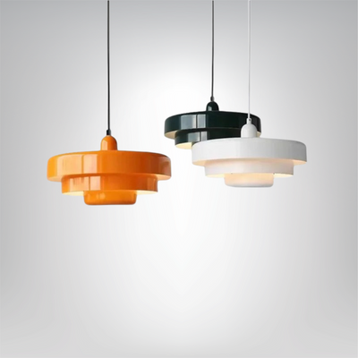LichtKunst Hängeleuchte, Moderne Pendelleuchte aus Kohlenstoffstahl/Aluminium, Ø35cm, E27 Lichtquelle