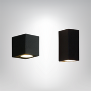 SchwarzSchein Wandleuchte – Minimalistisch Schwarz – Metall und Glas – LED für Hal und Garten
