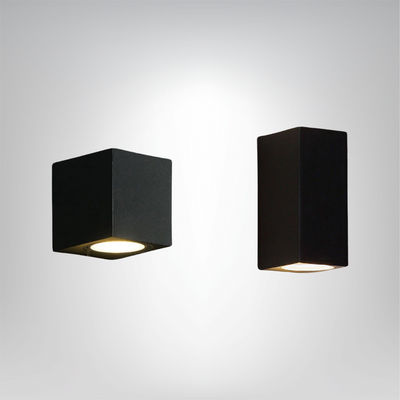 SchwarzSchein Wandleuchte – Minimalistisch Schwarz – Metall und Glas – LED für Hal und Garten