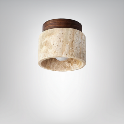 Deckenleuchte Holz Japanischer Wabi-Sabi Stil – Khaki – Retro Design Deckenlampen