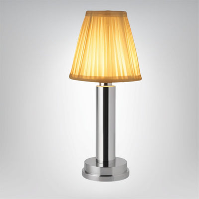 LumiStoff LED Tischleuchte dimmbar kabellos mit Stoffschirm für Wohnzimmer und Schlafzimmer