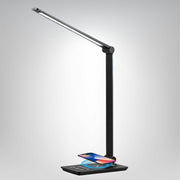 LED Schreibtischlampe mit kabelloser Qi Ladefunktion dimmbar schwarz Touchsteuerung