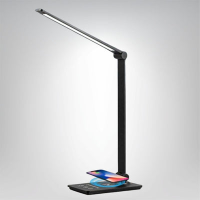 LED Schreibtischlampe mit kabelloser Qi Ladefunktion dimmbar schwarz Touchsteuerung