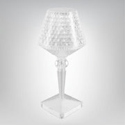 Kristall Tischlampe LED dimmbar modern USB wiederaufladbar