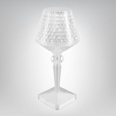 Kristall Tischlampe LED dimmbar modern USB wiederaufladbar