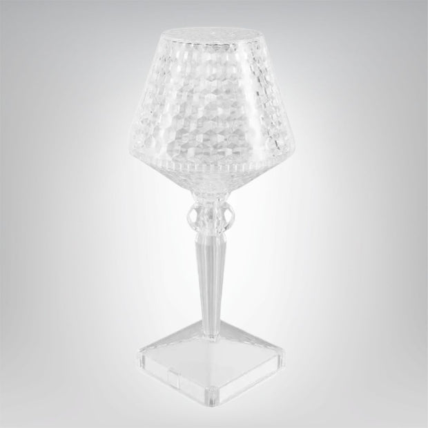 Kristall Tischlampe LED dimmbar modern USB wiederaufladbar