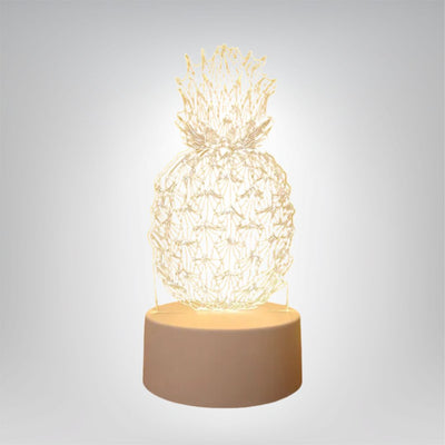 Ananas Nachtlampe 3D LED Tropisches Design für Schlafzimmer Kinderzimmer oder Büro