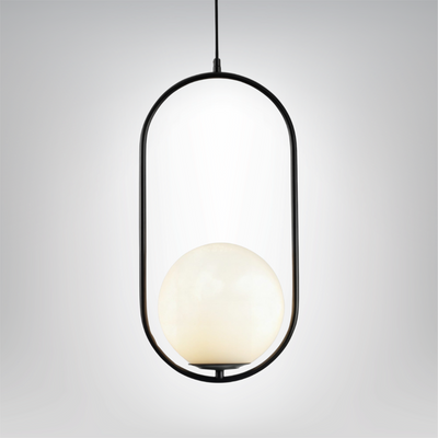 Aurélia Pendelleuchte mit goldenem Rahmen & Glas-Schirm, höhenverstellbar Deckenlampen