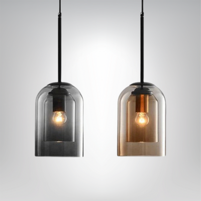 NordLicht Glas-Hängeleuchte, E27 Sockel, LED-kompatibel, 60W Max, verstellbare Kette Deckenlampen