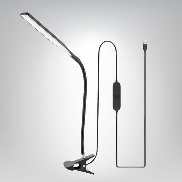 FlexiLumo LED Schreibtischlampe mit Schwanenhals und Klemme für Homeoffice und Studium