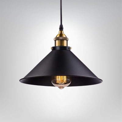 Auréno Pendelleuchte, Modernes nordisches Design, Schwarz & Gold Finish, E27, LED kompatibel, Metall, Vintage Hängelampe Deckenlampen