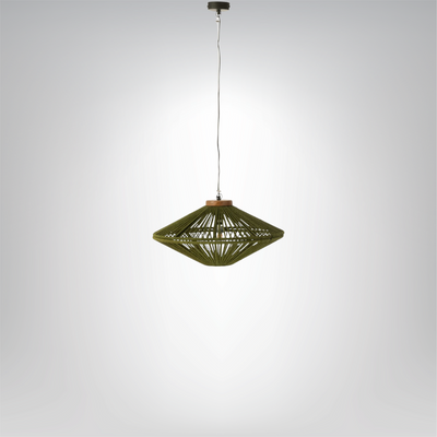 OvniRustica Pendelleuchte, Grün aus Eisen und Jute Deckenlampen