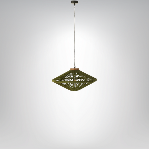 OvniRustica Pendelleuchte, Grün aus Eisen und Jute Deckenlampen