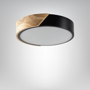 HolzLumen Deckenleuchte Holz und Eisen – CCT Licht einstellbar – Ø 23-40 cm