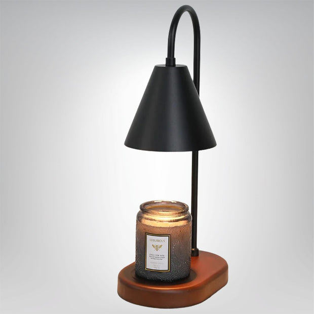 Elektrische Duftlampe aus Holz mit Dimmfunktion für Wachs und Kerzen