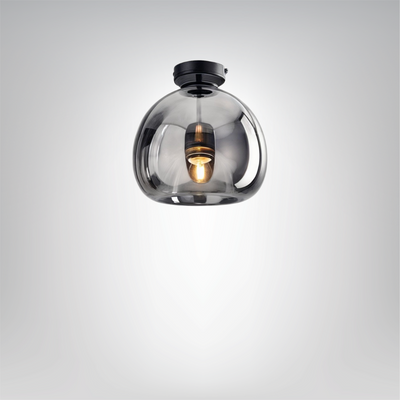 LumoDecke Eleganzlicht Glas Rauchgrau/Kognak – LED Beleuchtung – Ø 25 cm Deckenlampen