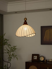 Elegante Stofflampe für Wohnzimmer Esszimmer oder Flur mit Holzrahmen