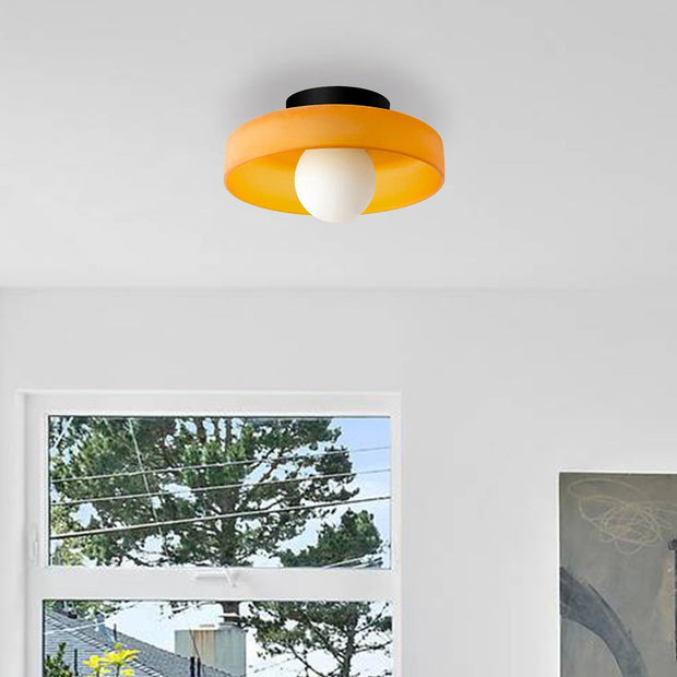 Moderne Deckenleuchte, bernsteinfarbenes Glas, G9 LED, 25/35cm, 220-240V