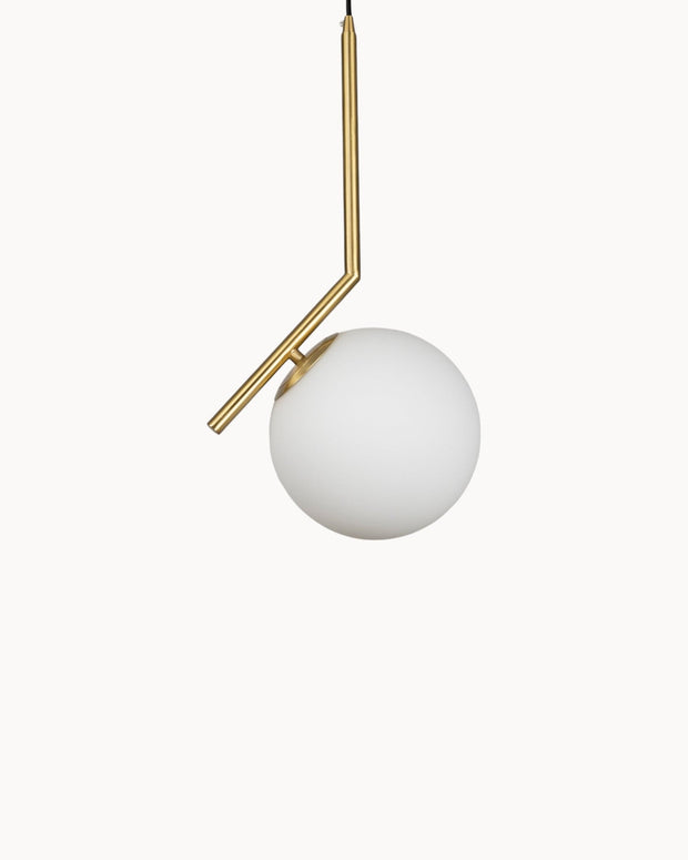 LichtKugel Eleganz Pendelleuchte – Art-Deco-Stil aus Messing und Glas, E27 LED, Durchmesser 20 cm/35 cm