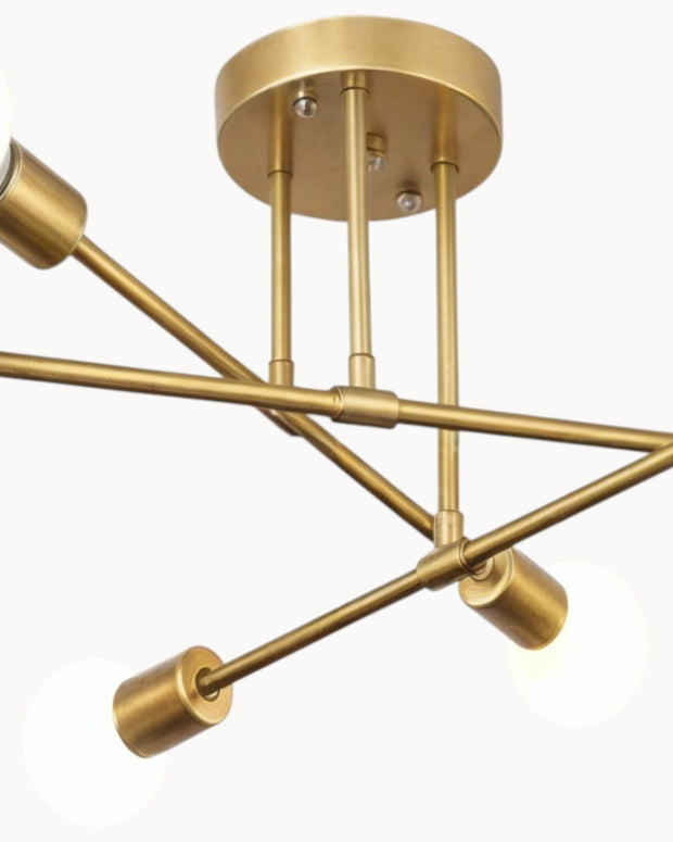 StahlGlanz Leuchte, 6-flammig Schwarz Gold – Modernes Design 70cm Deckenlampen