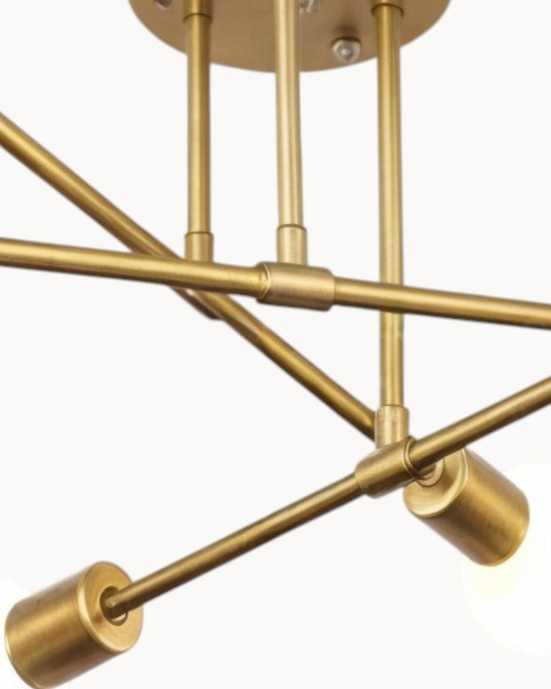 StahlGlanz Leuchte, 6-flammig Schwarz Gold – Modernes Design 70cm Deckenlampen