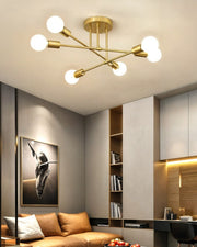 StahlGlanz Leuchte, 6-flammig Schwarz Gold – Modernes Design 70cm Deckenlampen