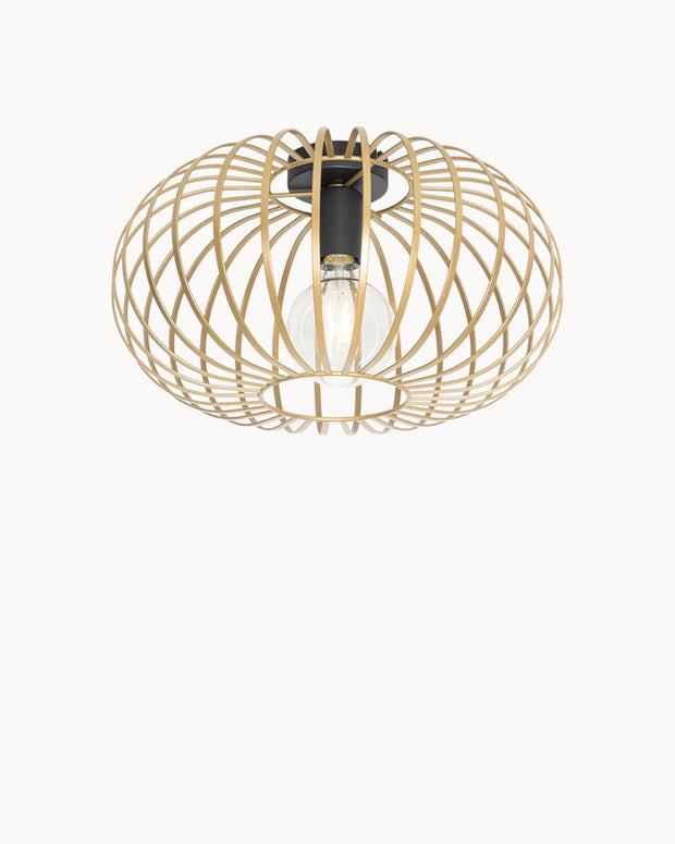 NoirÉclat Deckenleuchte Retro Schwarz-Gold – Metall Rund – Ø30 cm