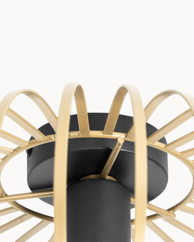 NoirÉclat Deckenleuchte Retro Schwarz-Gold – Metall Rund – Ø30 cm