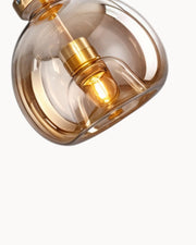LumoDecke Eleganzlicht Glas Rauchgrau/Kognak – LED Beleuchtung – Ø 25 cm Deckenlampen