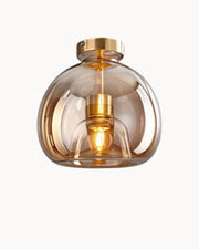 LumoDecke Eleganzlicht Glas Rauchgrau/Kognak – LED Beleuchtung – Ø 25 cm Deckenlampen