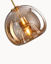 LumoDecke Eleganzlicht Glas Rauchgrau/Kognak – LED Beleuchtung – Ø 25 cm Deckenlampen
