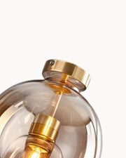 LumoDecke Eleganzlicht Glas Rauchgrau/Kognak – LED Beleuchtung – Ø 25 cm Deckenlampen