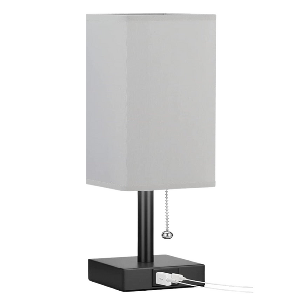 LumoLade dimmbare LED Tischlampe mit USB Ladeanschlüssen und 3 Farbtemperaturen