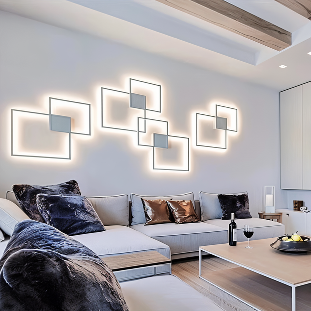 LichtKunst Aura LED Wandlampe modern energieeffizient für Wohnzimmer Schlafzimmer