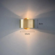 NoirAura Wandlicht, Moderne Wandleuchte, Eisen, Schwarz/Gold Finish, Auf-/Abwärtslicht, 90-260V