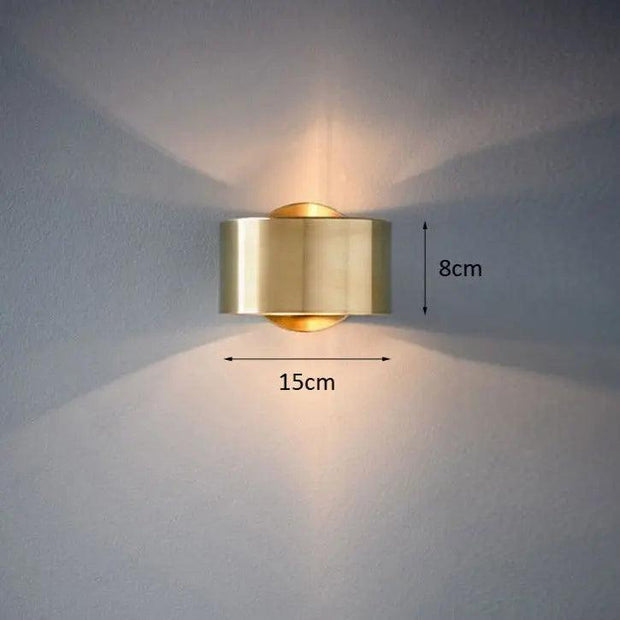 NoirAura Wandlicht, Moderne Wandleuchte, Eisen, Schwarz/Gold Finish, Auf-/Abwärtslicht, 90-260V