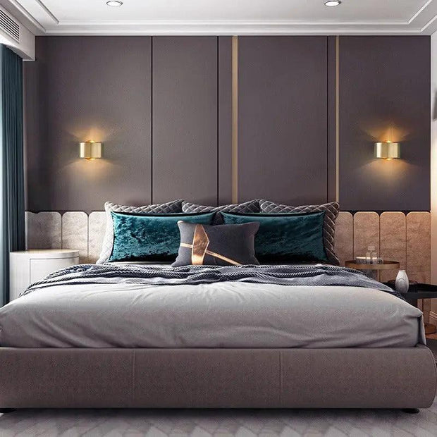 NoirAura Wandlicht, Moderne Wandleuchte, Eisen, Schwarz/Gold Finish, Auf-/Abwärtslicht, 90-260V