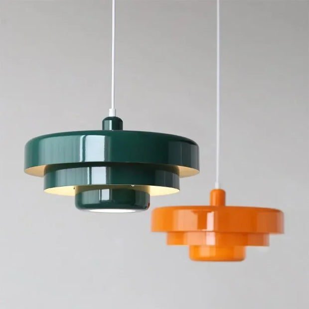 LichtKunst Hängeleuchte, Moderne Pendelleuchte aus Kohlenstoffstahl/Aluminium, Ø35cm, E27 Lichtquelle