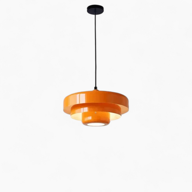 LichtKunst Hängeleuchte, Moderne Pendelleuchte aus Kohlenstoffstahl/Aluminium, Ø35cm, E27 Lichtquelle