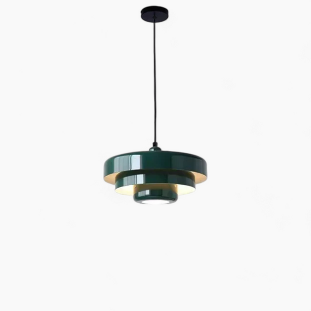 LichtKunst Hängeleuchte, Moderne Pendelleuchte aus Kohlenstoffstahl/Aluminium, Ø35cm, E27 Lichtquelle