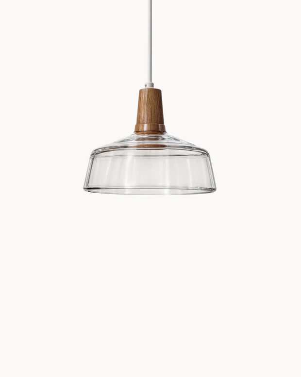 AmberLysa Pendelleuchte, Moderne Nordische Glasleuchten mit Holzsockel, E27