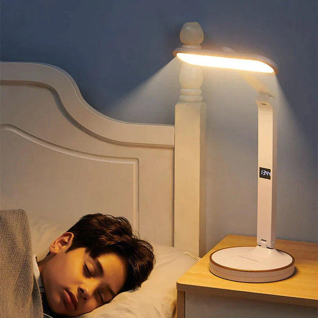 LED Tischlampe mit Uhr Modernes Design Energiesparend und Touch Steuerung