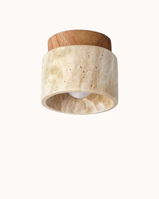 Deckenleuchte Holz Japanischer Wabi-Sabi Stil – Khaki – Retro Design Deckenlampen