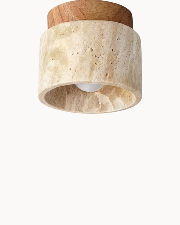 Deckenleuchte Holz Japanischer Wabi-Sabi Stil – Khaki – Retro Design Deckenlampen