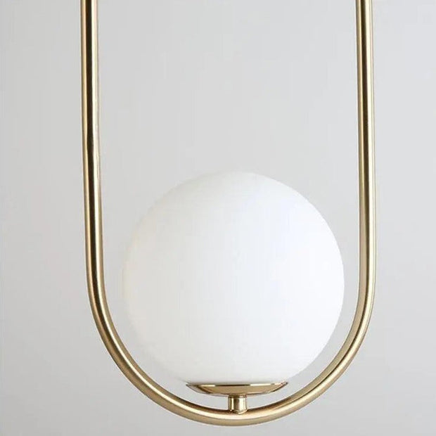 Aurélia Pendelleuchte mit goldenem Rahmen & Glas-Schirm, höhenverstellbar Deckenlampen