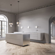 Glas Pendelleuchte modern klar Glaslampe für Esszimmer Küche Flur