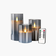 Flammenzauber LED Kerzen Set mit Fernbedienung Echtwachskerzen Flackerlicht
